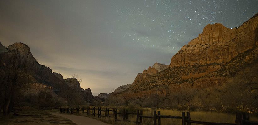 Zion Park by night