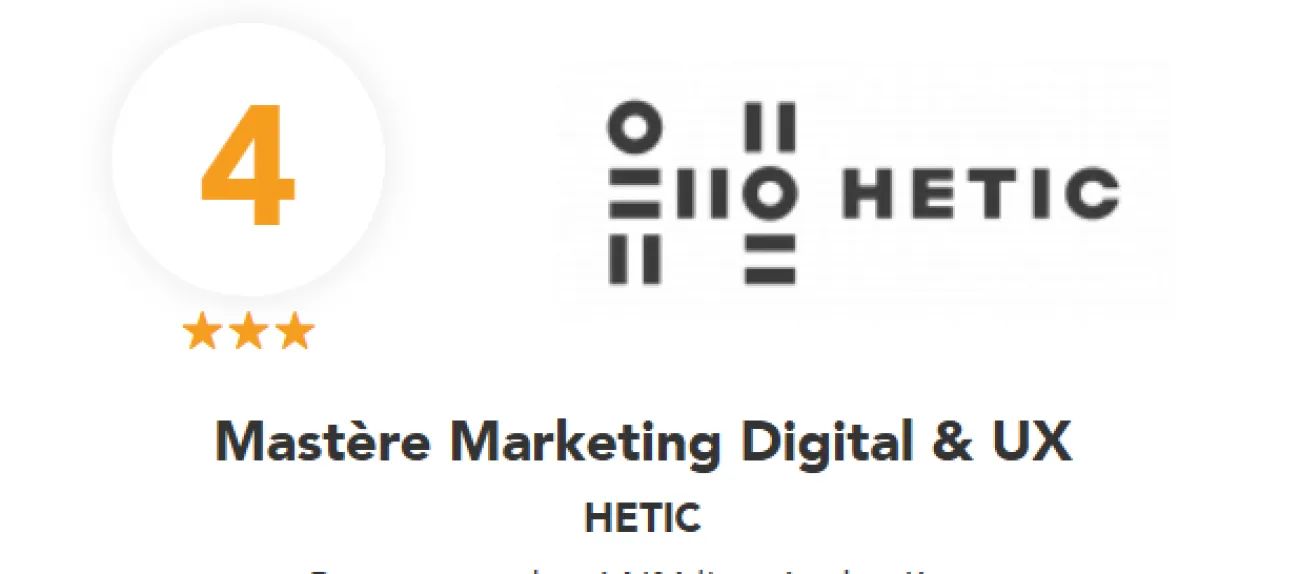 Classement Eduniversal Mastere Marketing Digital | HETIC
