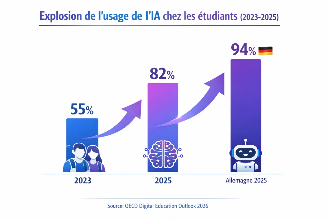 évolution utilisation IA étudiants 2023 2025 OCDE