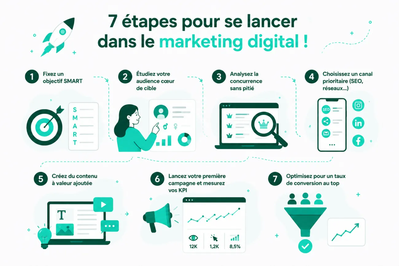 7 étapes pour se lancer dans le marketing digital | HETIC