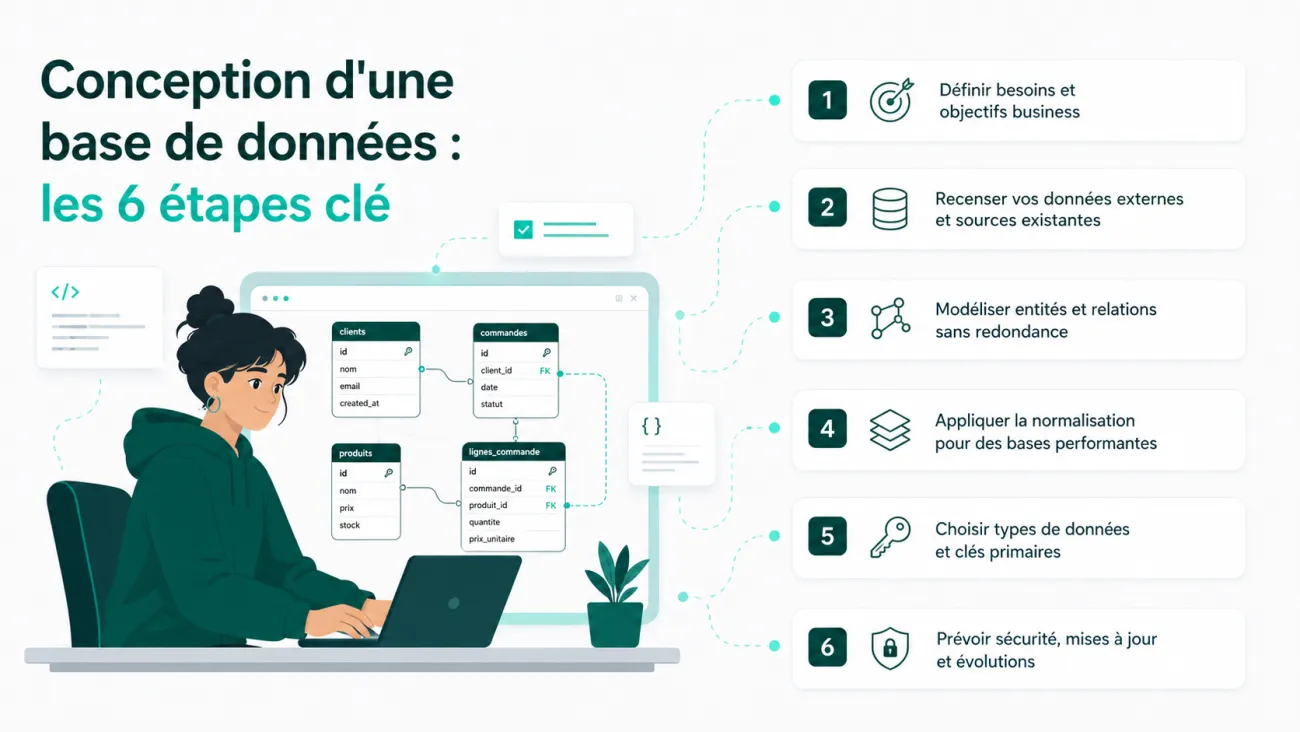 Conception d'une base de données : les 6 étapes clés