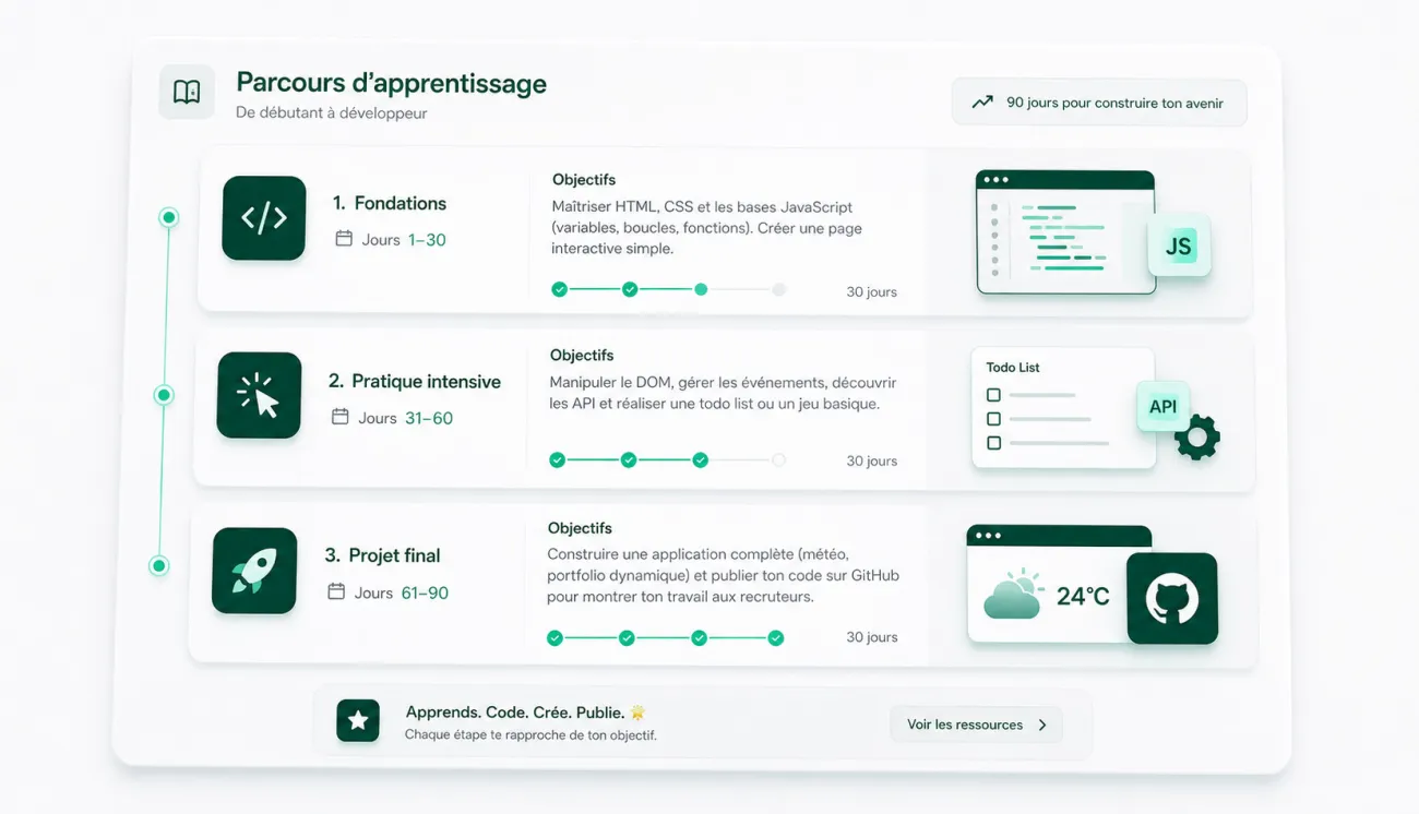 roadmap 90 jours pour devenir autonome