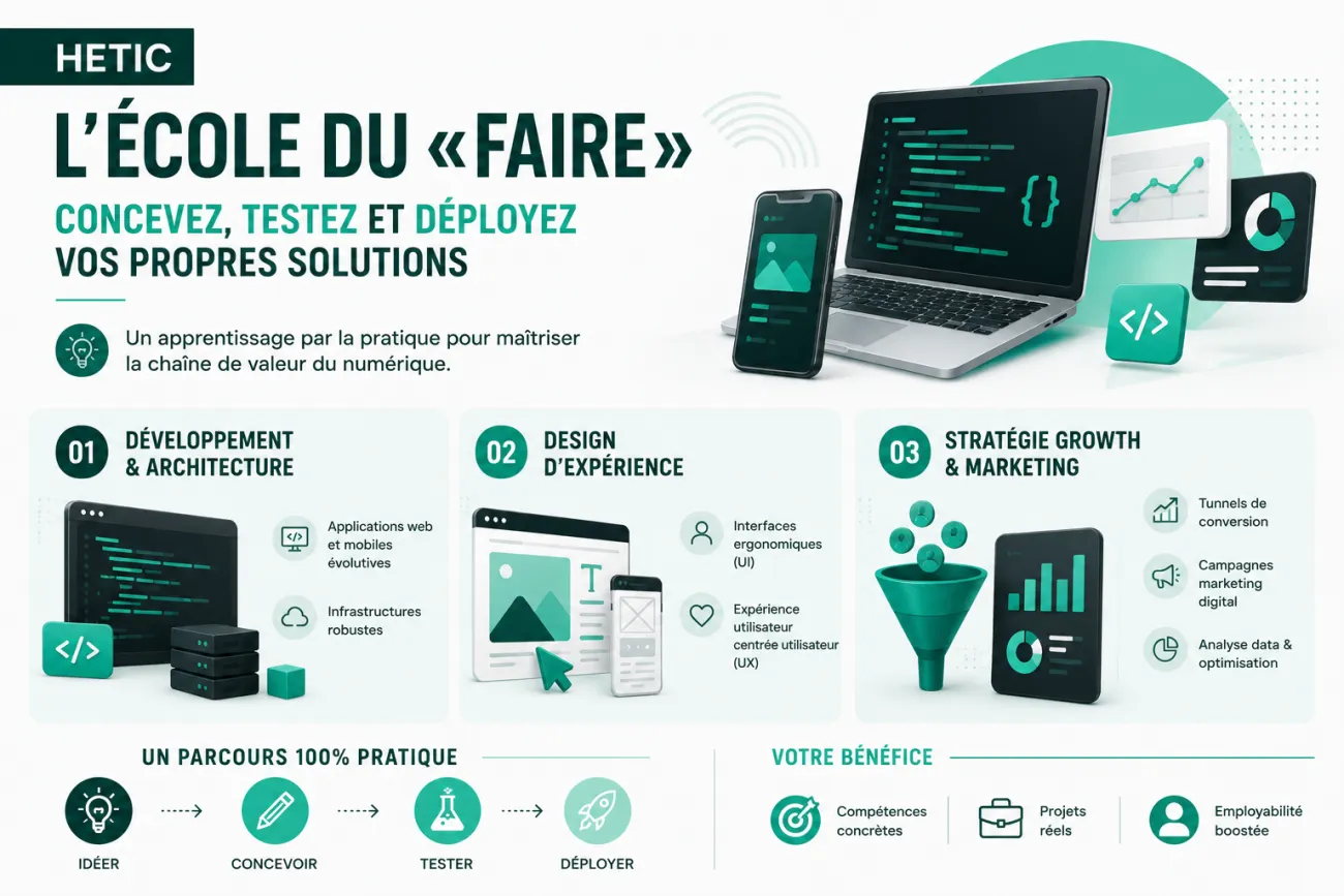 HETIC : apprenez le développement web, l'UX/UI et le marketing digital par la pratique